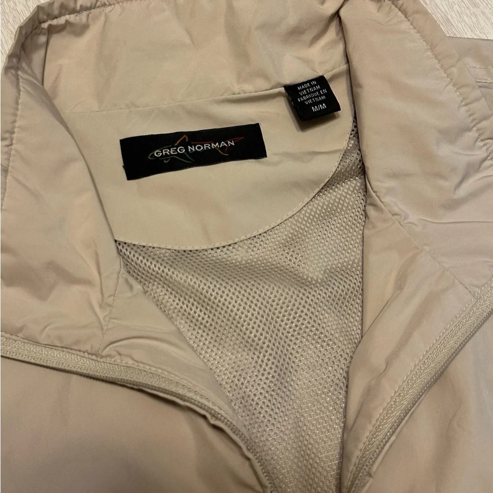 Greg Norman Collection Light Tan Windbreaker